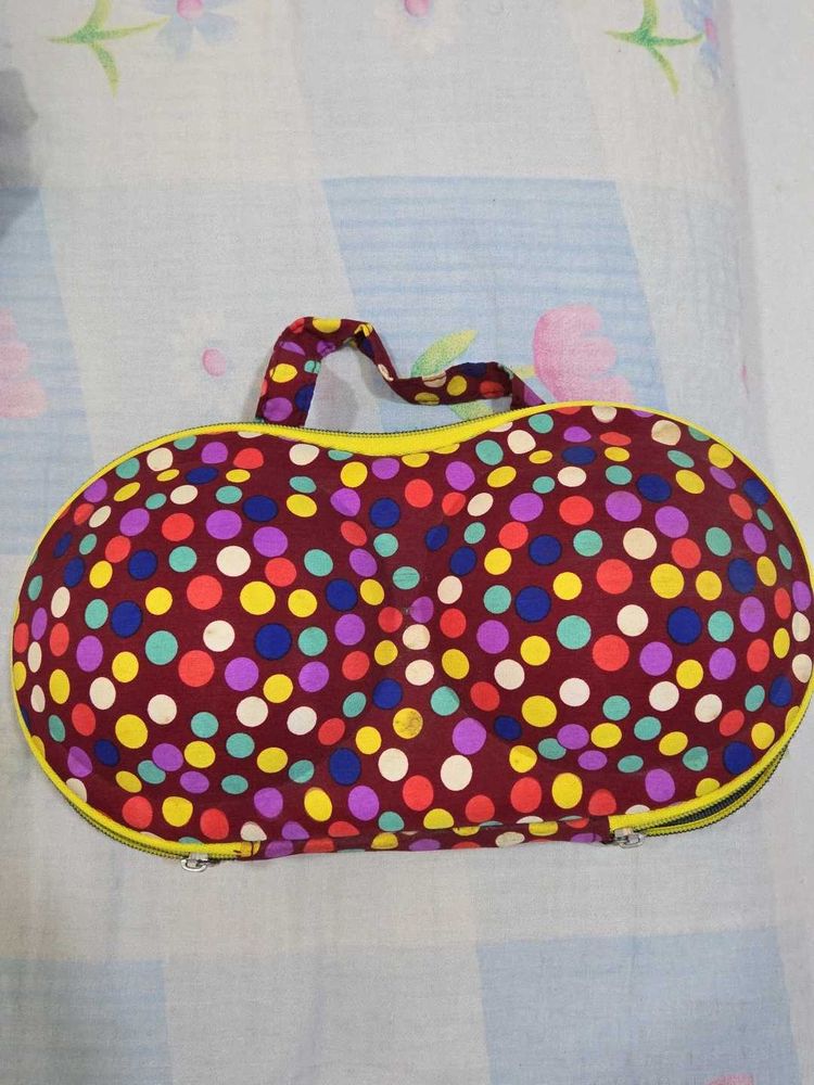 Vibrant Polka Dot Travel Bra Organizer