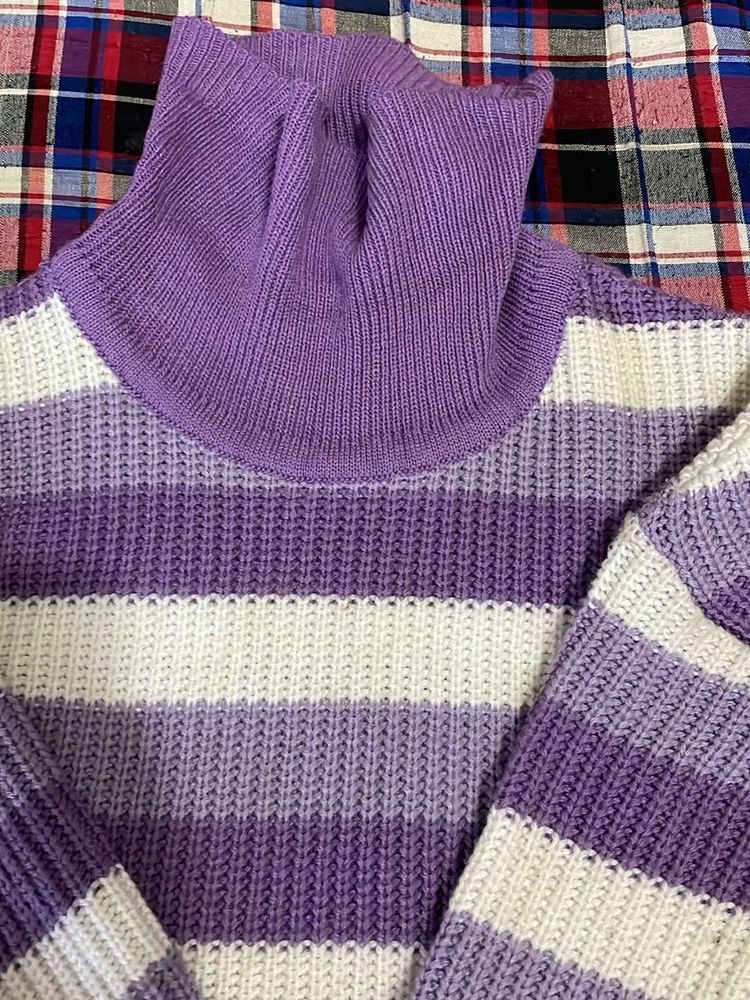 Striped Turtleneck Sweater