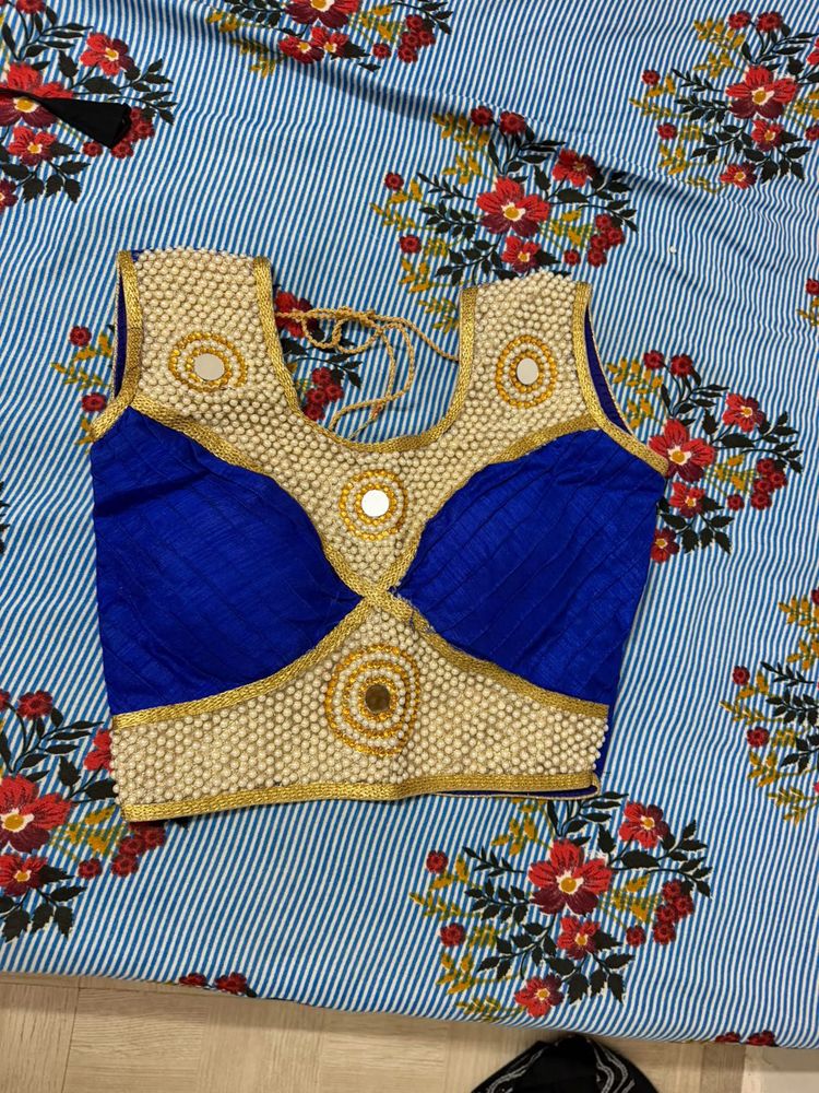 Designer Embellished Royal Blue Blouse