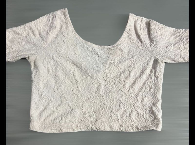 Textured Crop Top ( Peach Color )