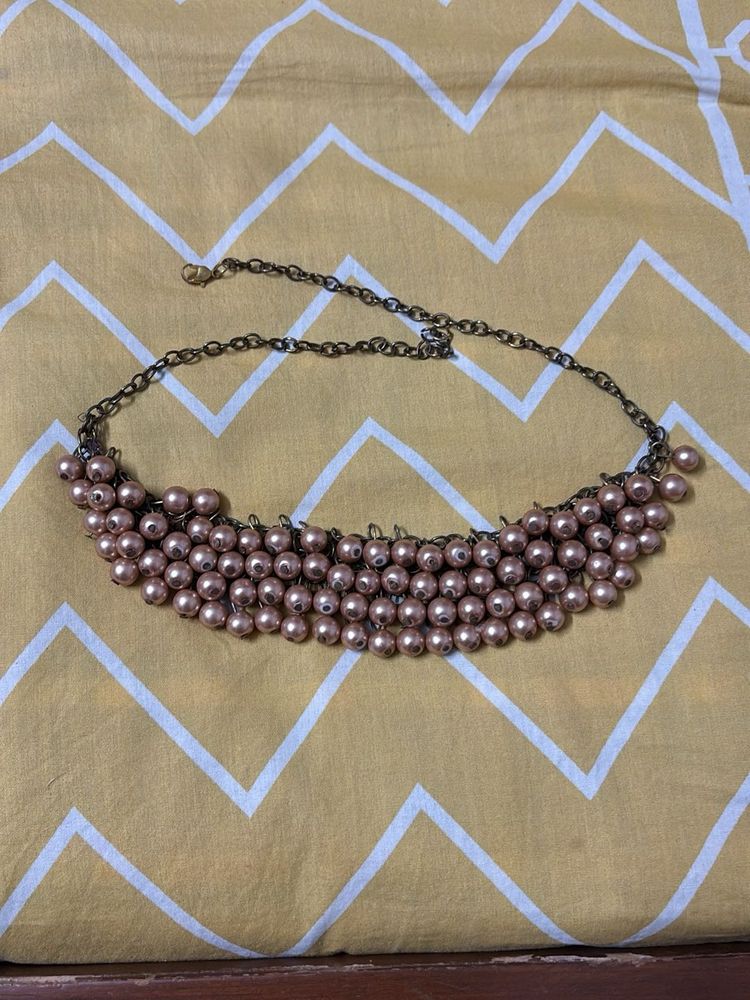 Rose Gold Pearl Choker Necklace