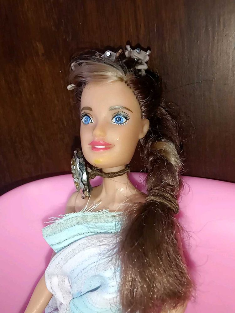 Barbie Doll with Braided Hair and Blue Eyes