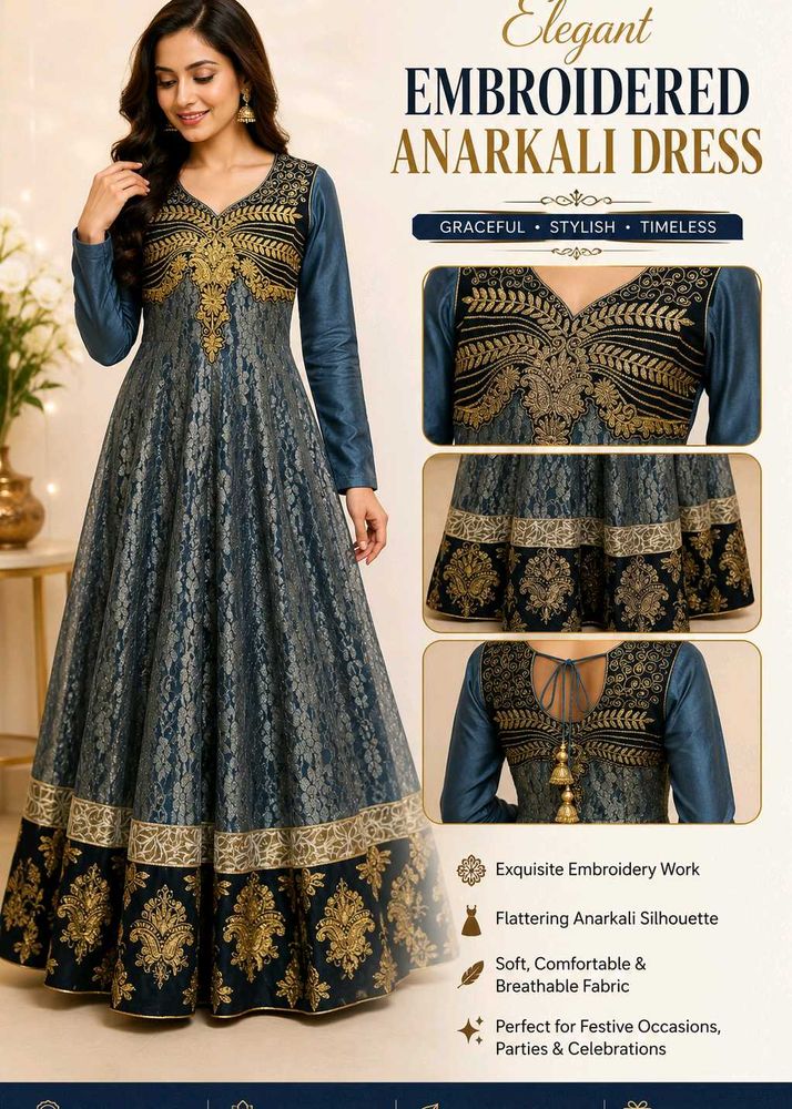Elegant Embroidered Anarkali Dress