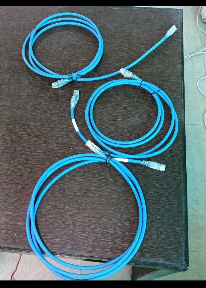 4 pics Blue Ethernet Cables