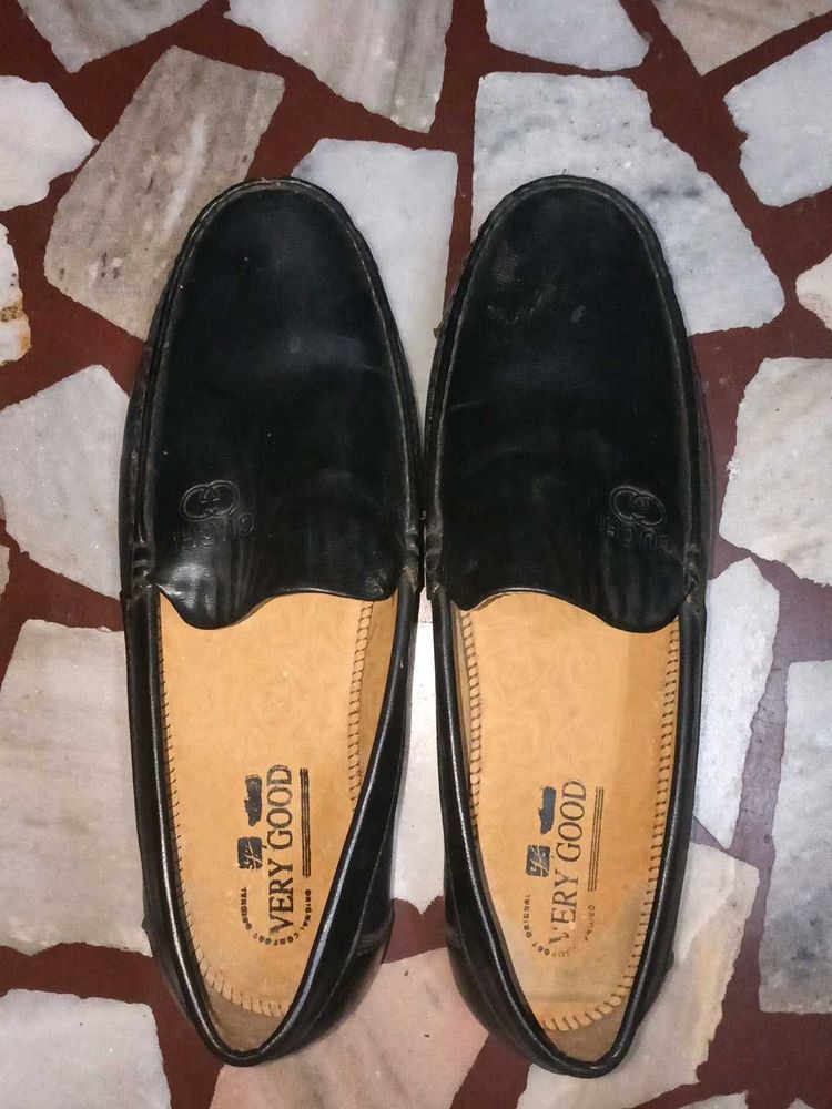 Classic Black Leather Loafers