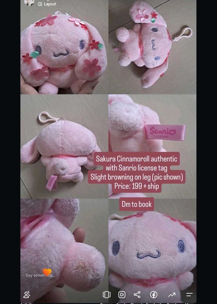 sakura Cinnamoroll authentic sanrio plushie