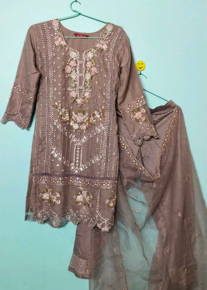 Embroidered Kurta Set with Dupatta