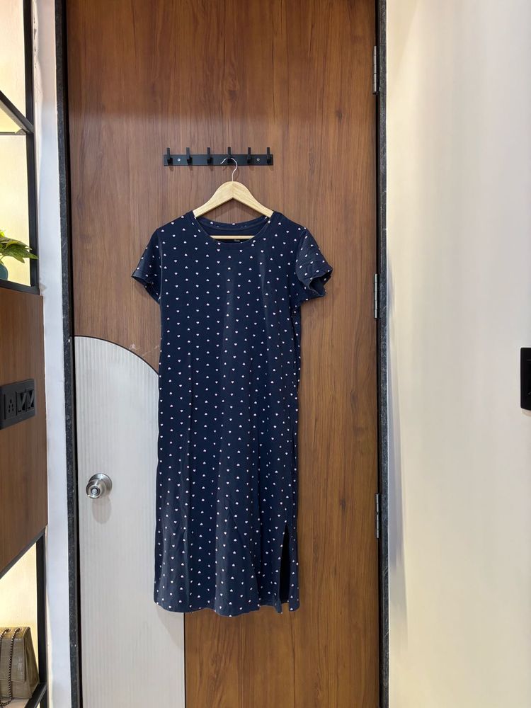 Night dress dark blue colour