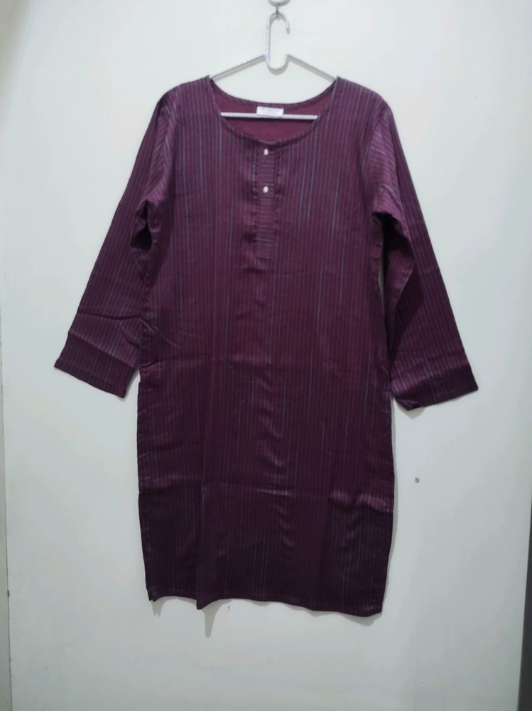 Bollywood Vogue Purplish Pink Kurta Blue Stripes
