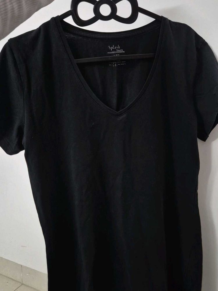 Black V-Neck T-Shirt