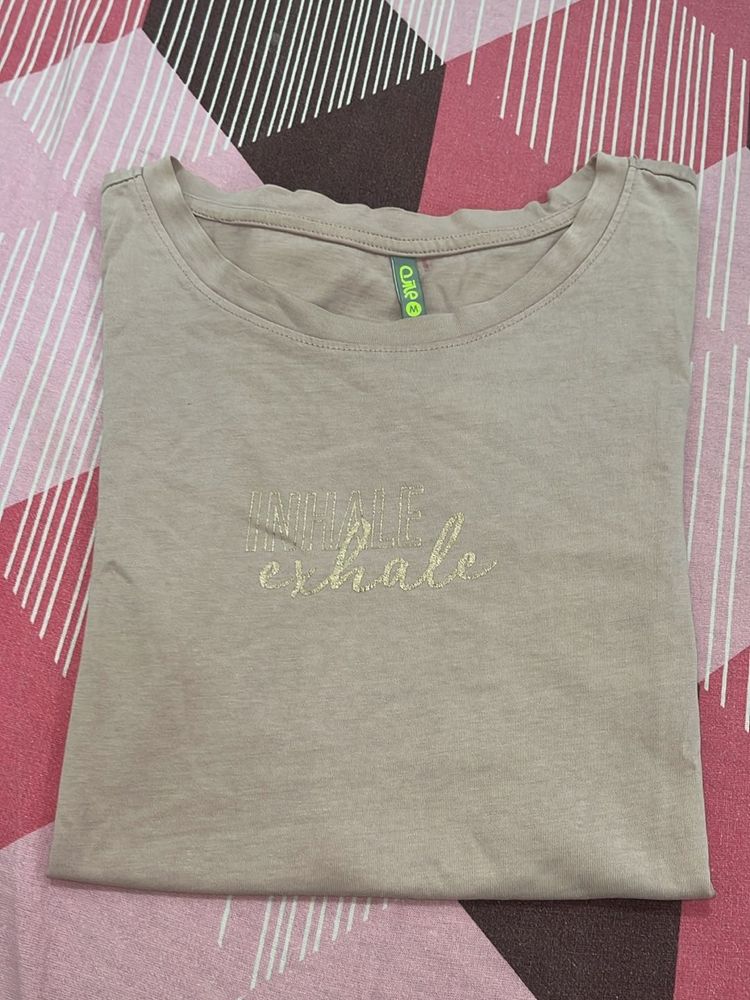 Stylish beige Graphic T-Shirt