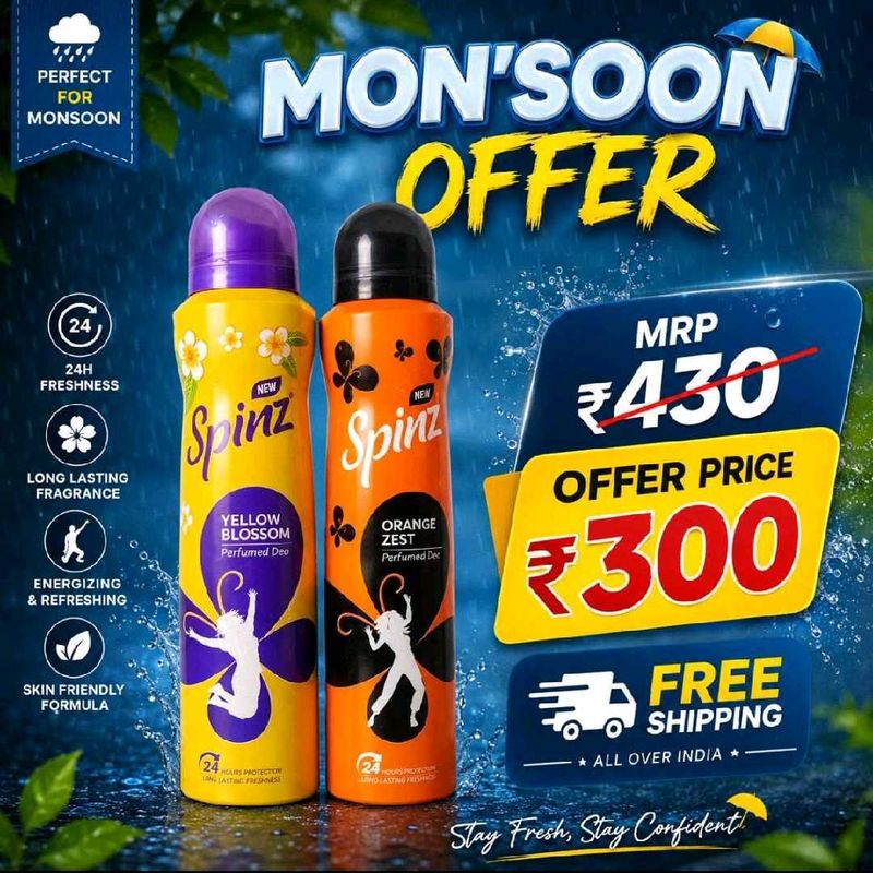 Spinz Perfumed Deo - Yellow Blossom &amp; Orange Zest