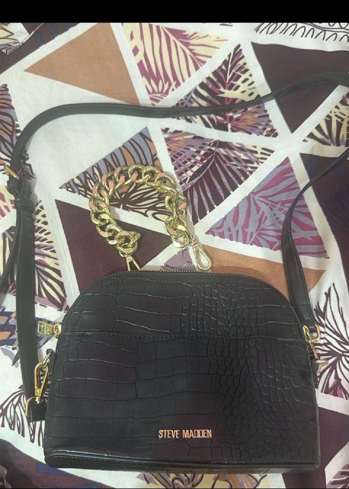 Steve Madden Black Croc Crossbody Bag