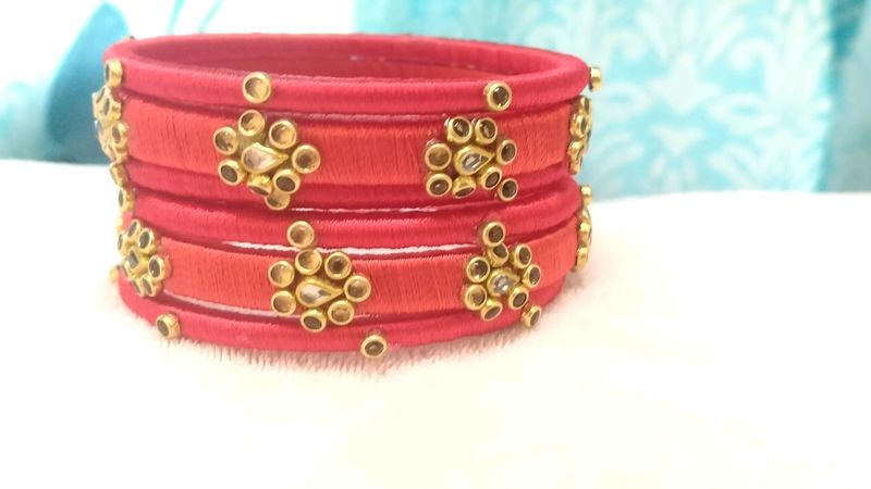 Silk Thread Bangles Set 🥰