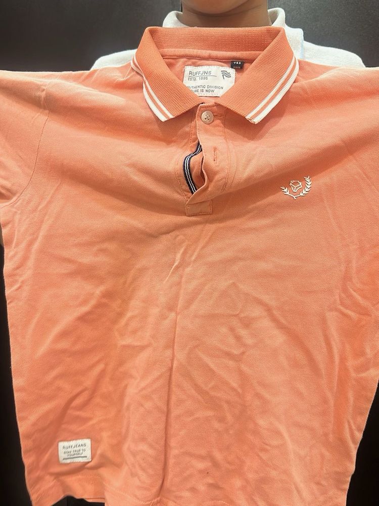 kids Peach Polo T-Shirt