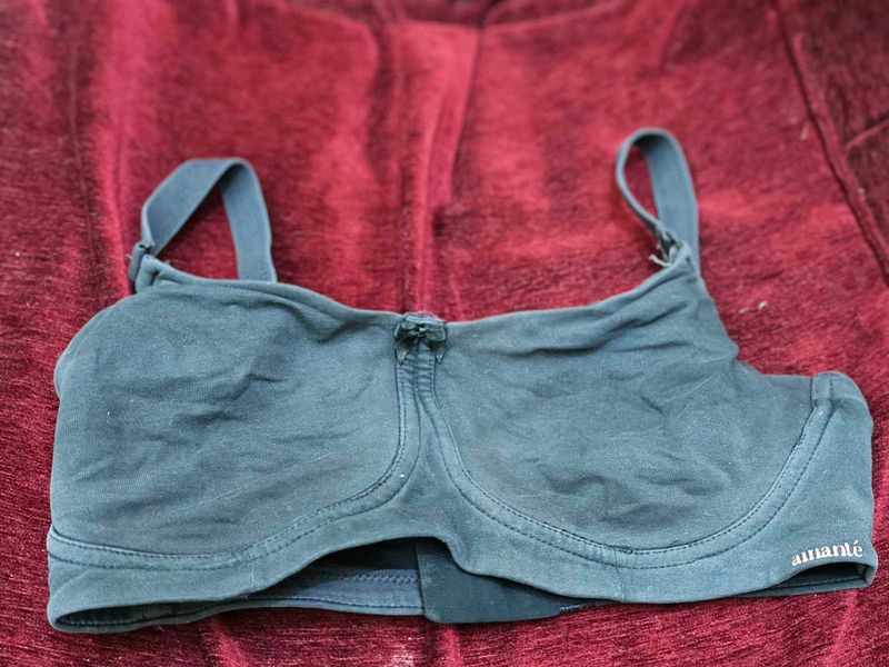 Amante Dark Blue Cotton Bra
