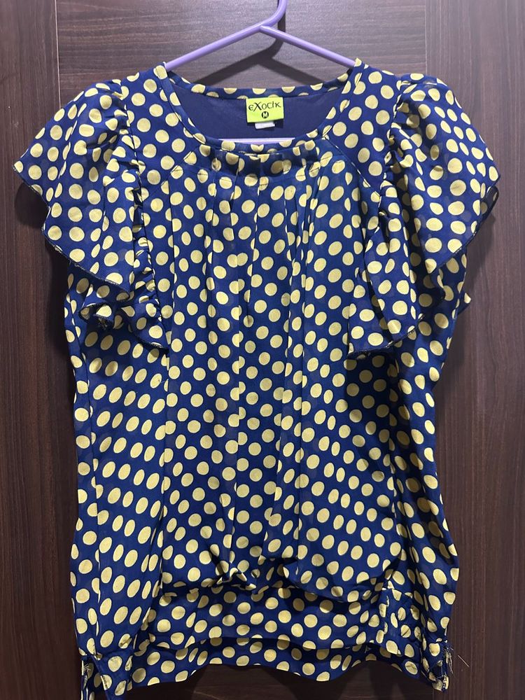 Polka Dots Designer Top for Ladies