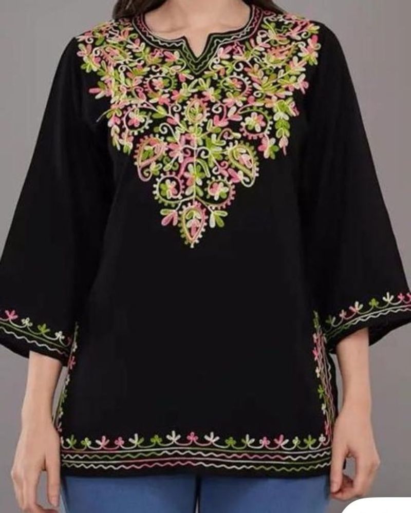Embroidered Black Kurti