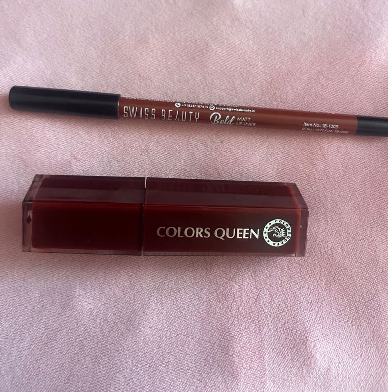 Colors Queen Lipstick &amp; Swiss Beauty Lip Liner