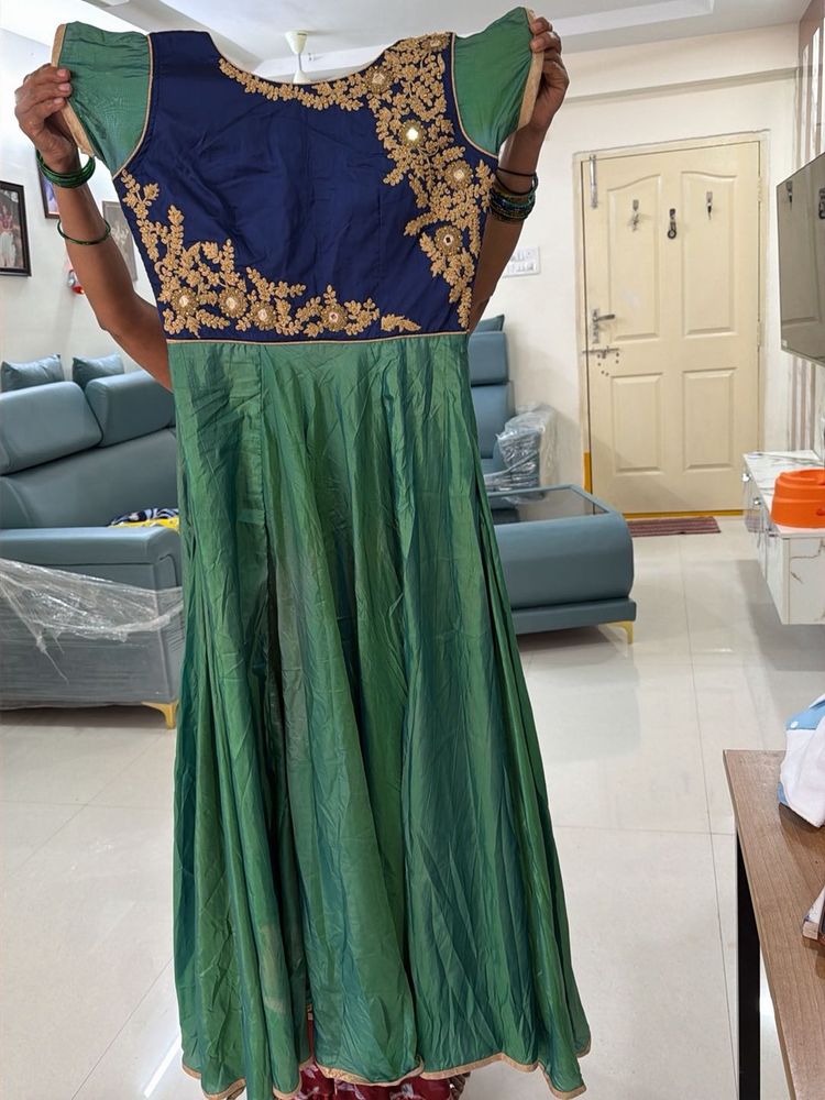 Long party wear dress with bottom and dupatta