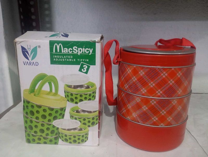 MacSpicy Insulated Inner Steel Tiffin - 3 Tier