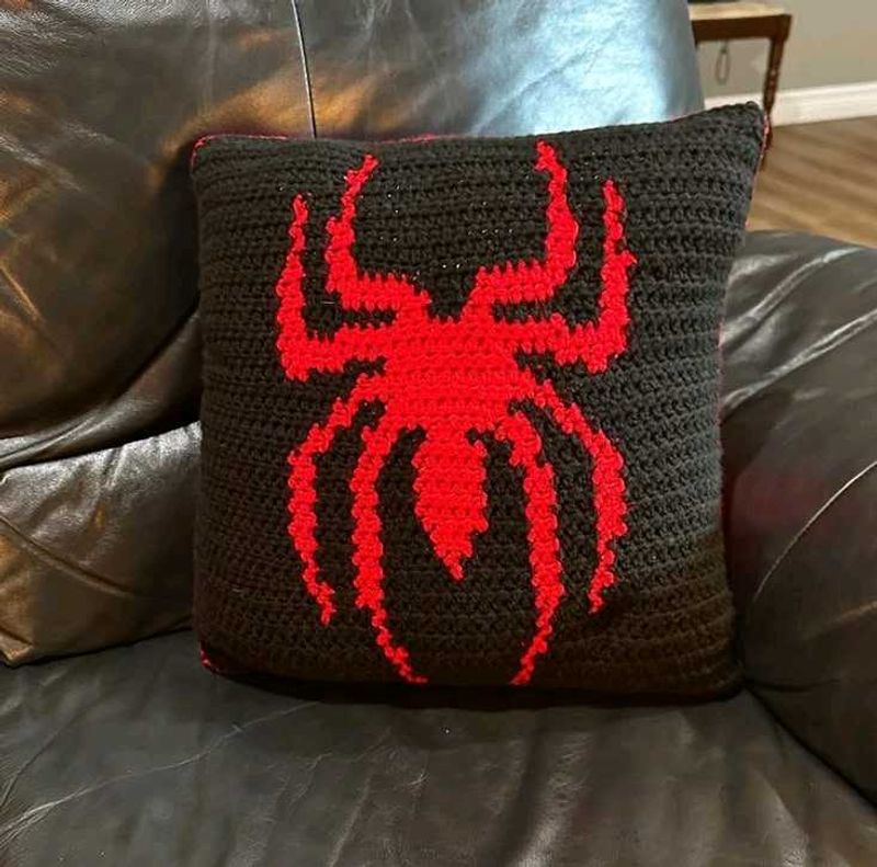 Spider-Man Crochet Pillow