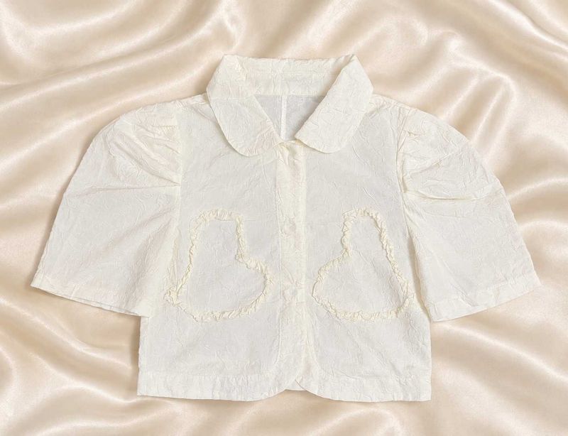 Cute Cream Puff Sleeve Top