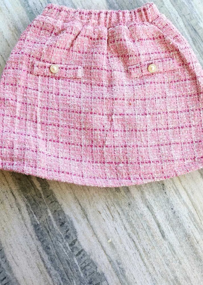 Pink Tweed Skirt,can be for women or kids also