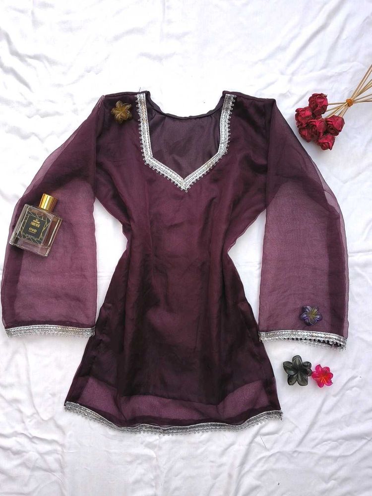 Organza Corset Back Kurti 🌸