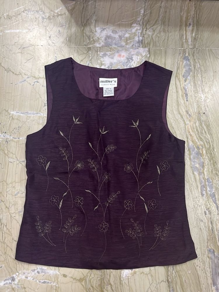 Elegant Embroidered Sleeveless Top