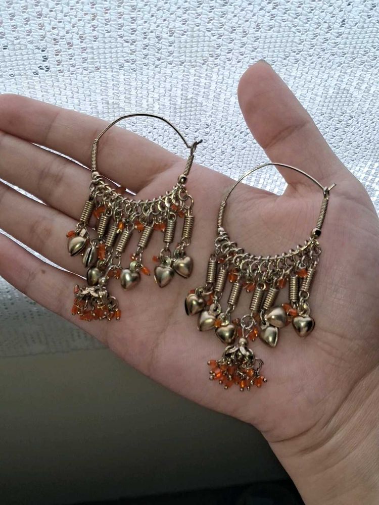Boho Hoop Earrings with Charms
