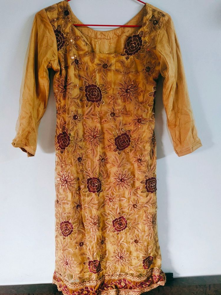 cotton silk with net Suit...