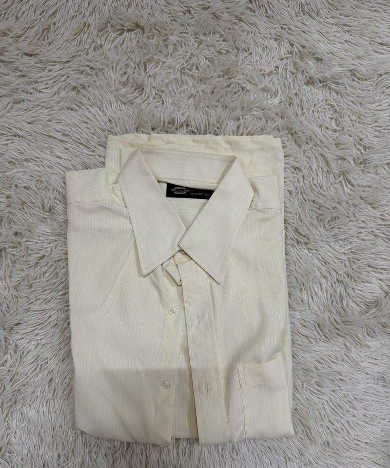 Men's Classic Cream Striped Shirt