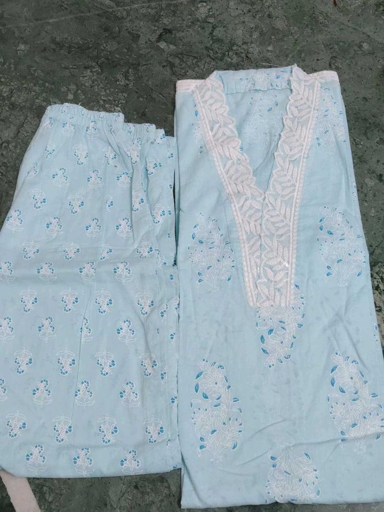 Light Blue Kurta pant Set