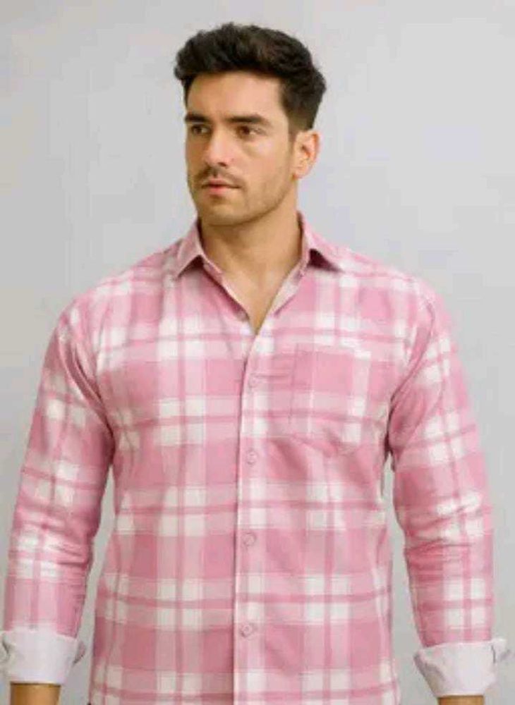Pink Plaid Long Sleeve Shirt