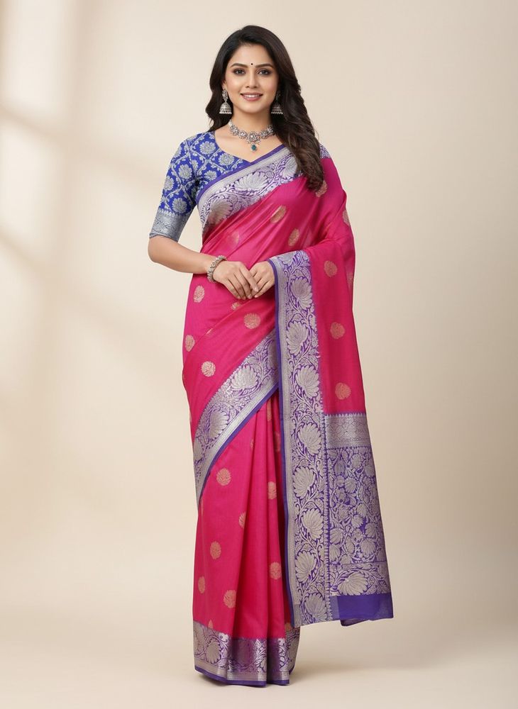 Elegant Pink Saree with Blouse