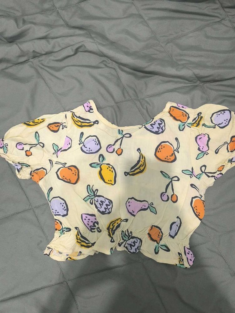 Cute Fruit Print Crop Top