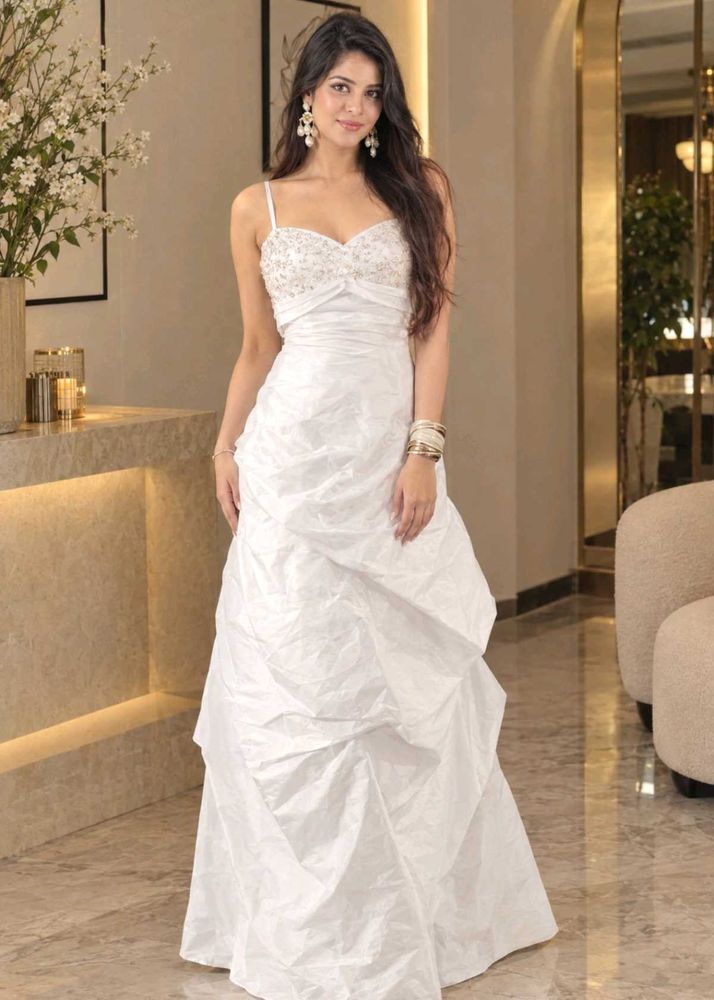 Elegant White Embellished Gown