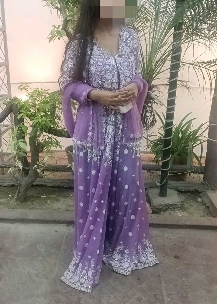 Elegant Purple Embroidered Kurta Set