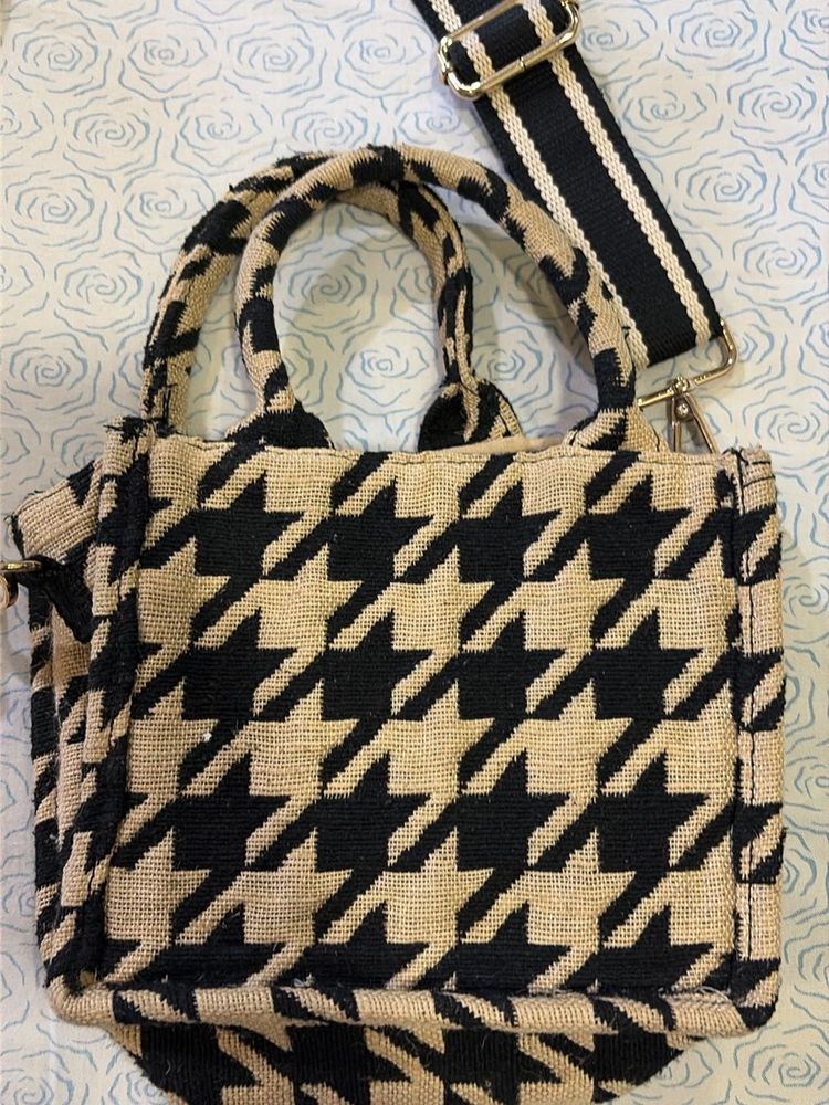 Houndstooth Mini Tote Bag