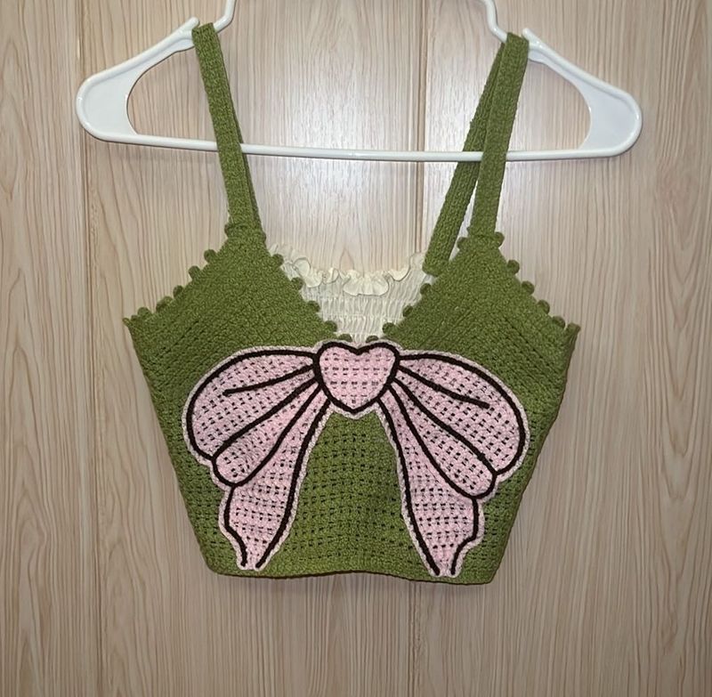 Crochet Bow Crop Top