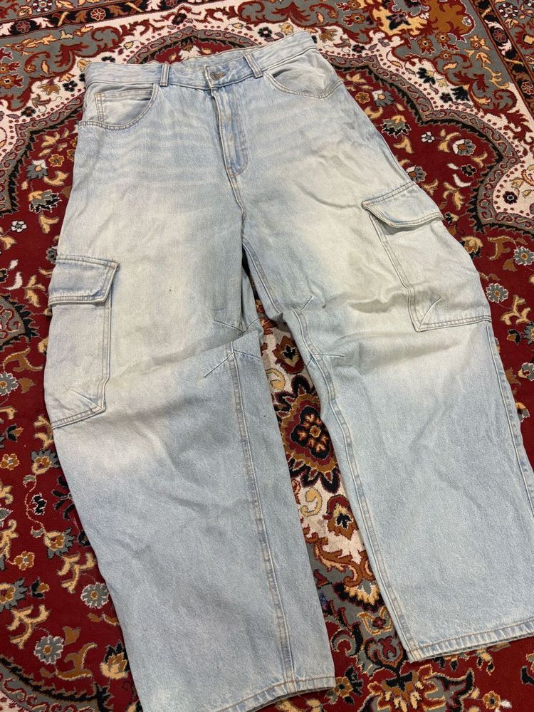 Light Wash Cargo Jeans