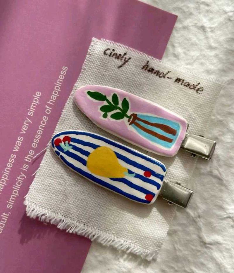 Handmade Ceramic Hair Clips