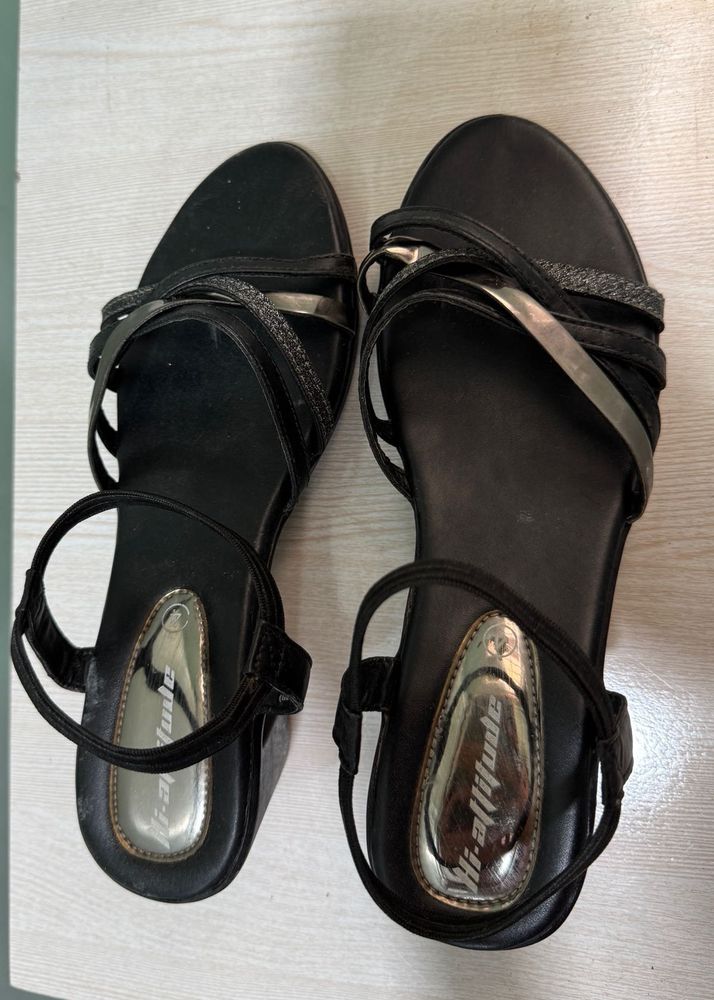 Stylish Black Wedge Sandals