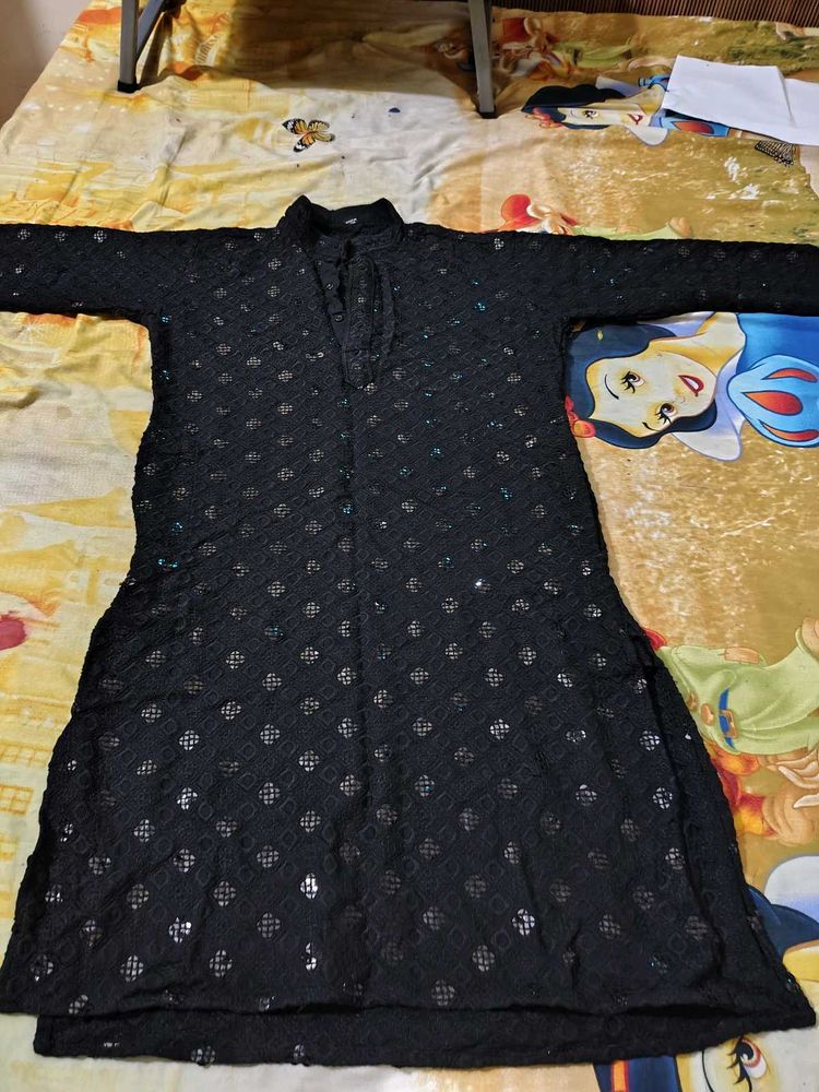 Elegant Black Sequined Kurta