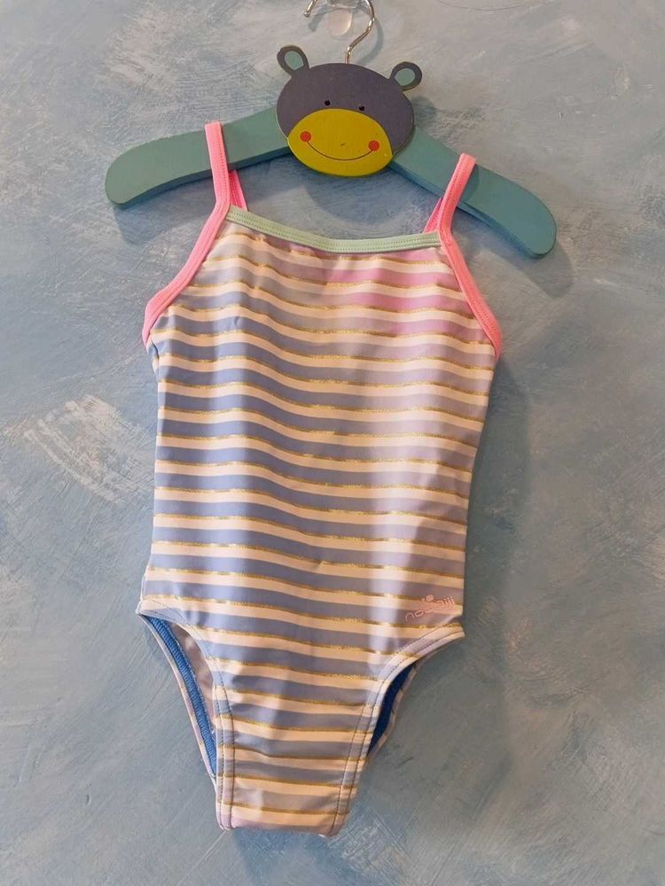 Striped One Piece Swimsuit- 12-18 months