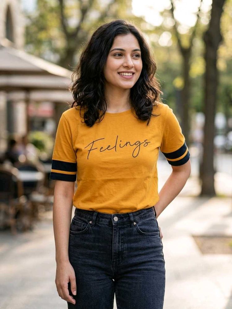 Mustard Yellow "Feelings" T-Shirt