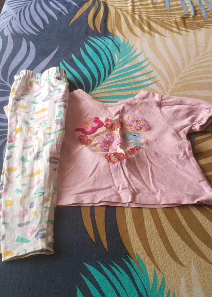 Pink Floral Top &amp; Pants Set