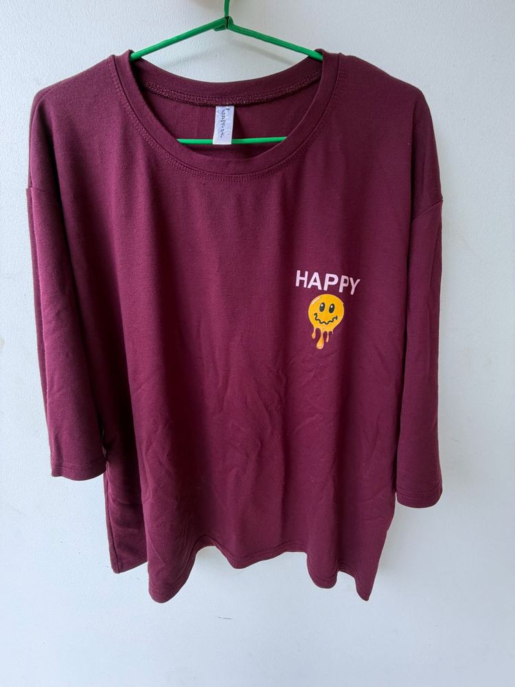 Maroon Oversized T-shirt