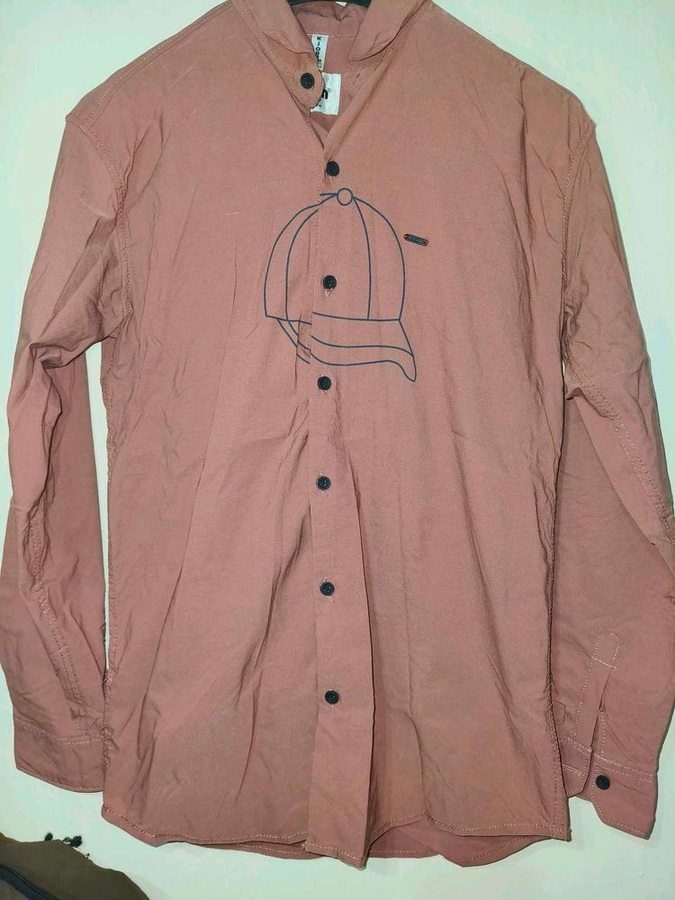 Men's Casual Button-Down Shirt with Graphic